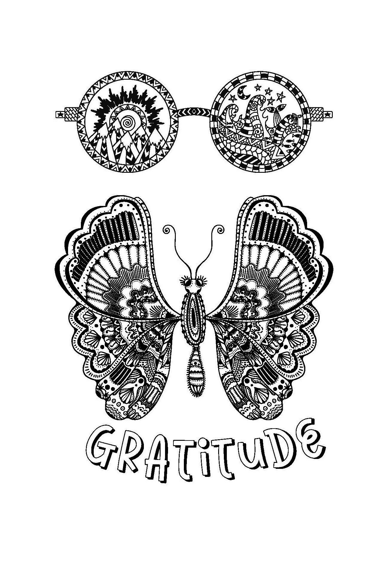 Gratitude Colouring Page - Digital Download