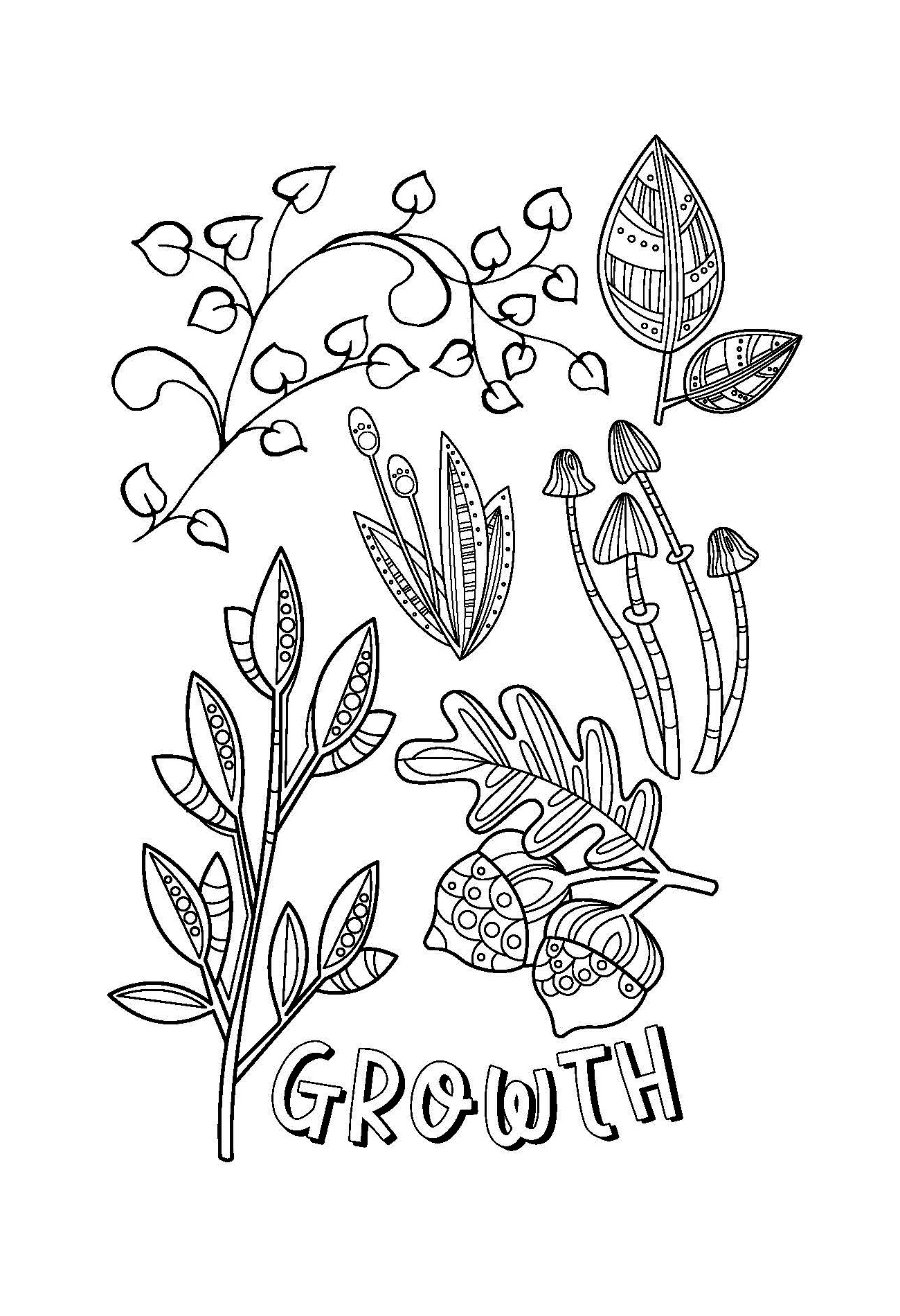 Growth Colouring Page - Digital Download